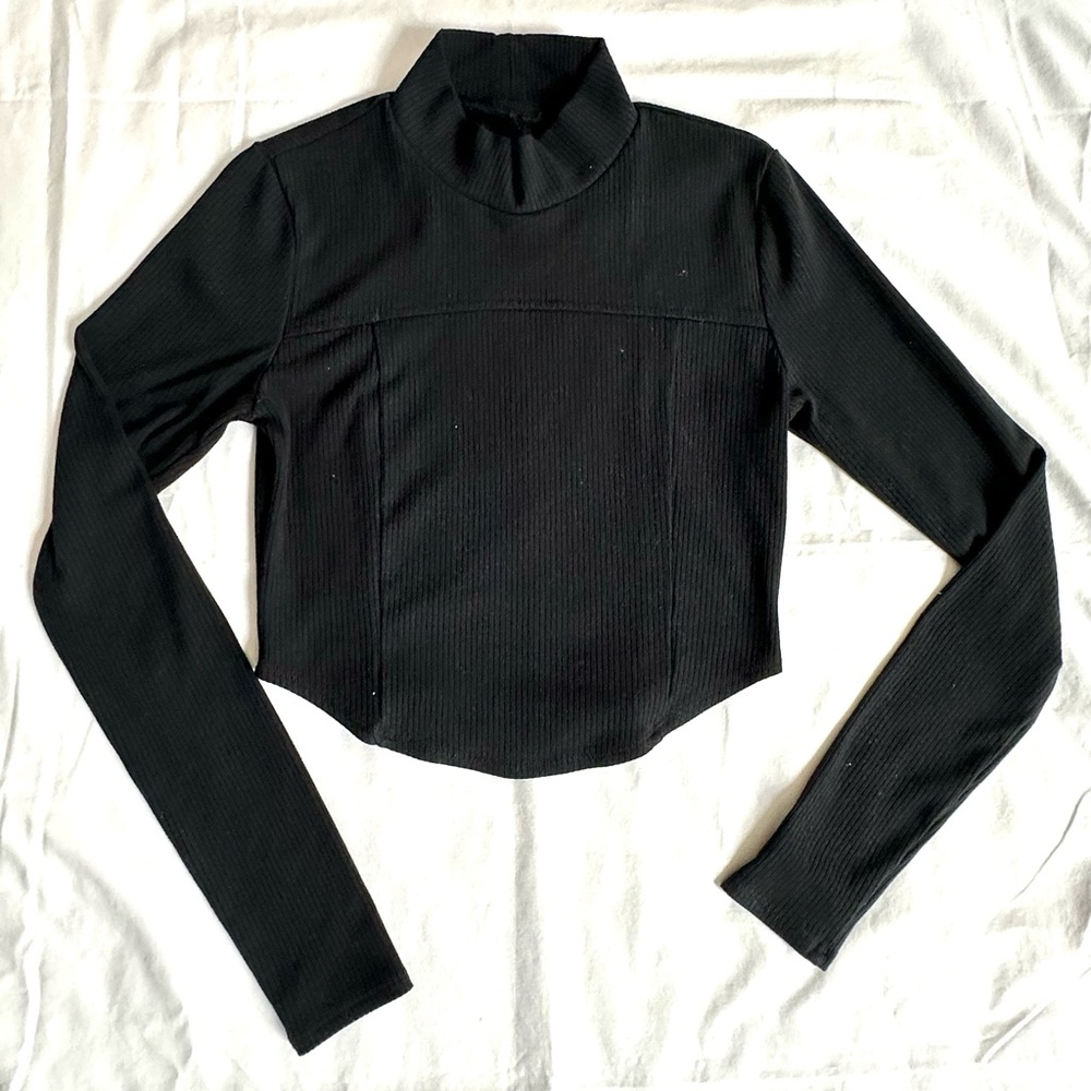 Long Sleeve Turtleneck Black Top